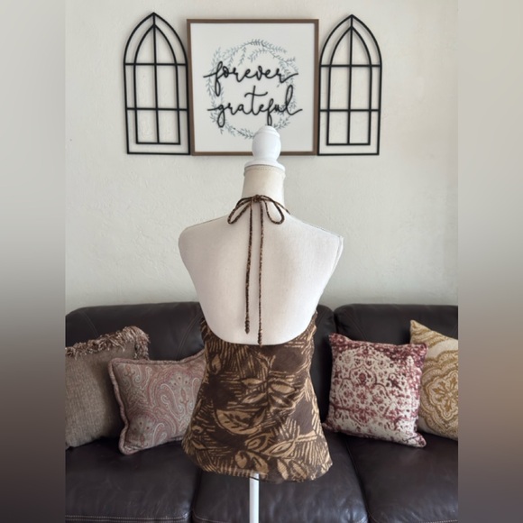 Lauren Ralph Lauren 100% Silk Halter Top Size 4 Boho Hippie Summer Classic - Picture 5 of 9